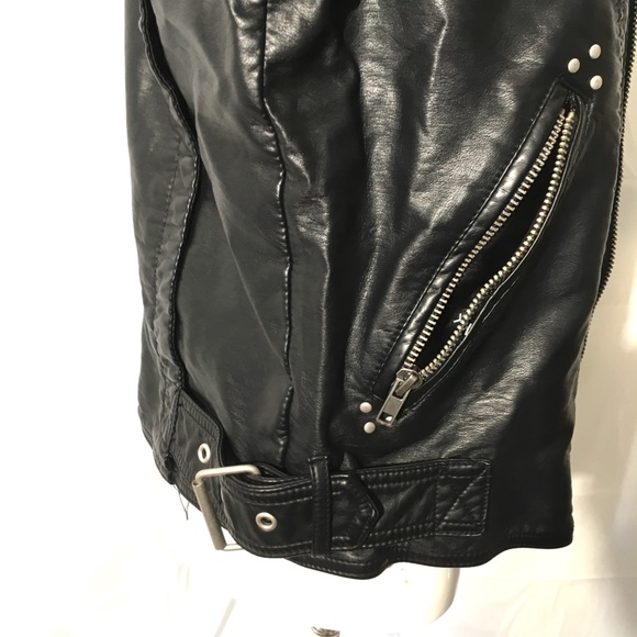 FREE PEOPLE FAUX LEATHER BIKER JACKET SIZE M NWT - Picture 5 of 8